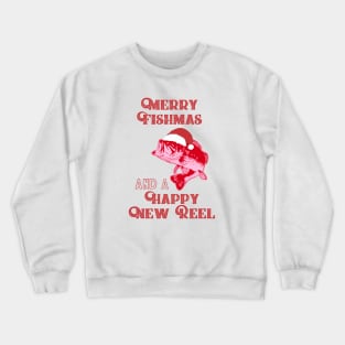 Funny Christmas Bass Fishing Shirt Merry Fishmas Crewneck Sweatshirt